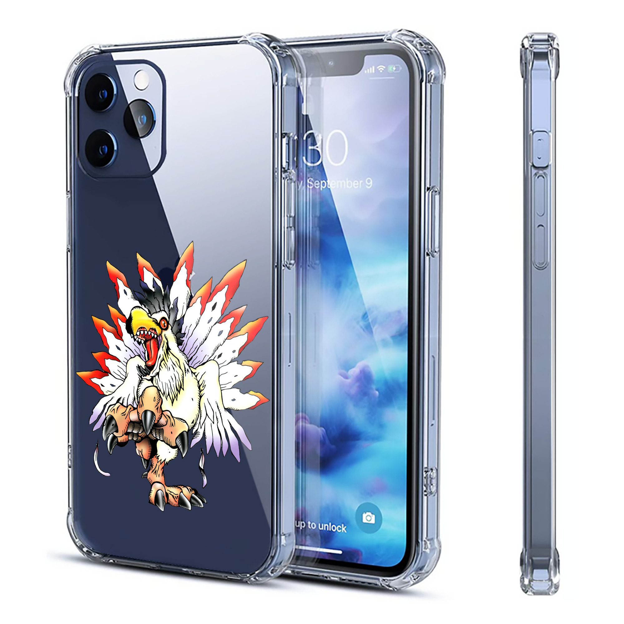 （画像用） Digimon デジタルモンスター/デジモン 【iPhone 12シリーズ対応】透明スマホケース（クリアソフトケース）